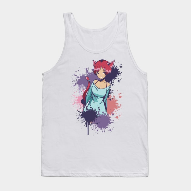 Waifu Catgirl Tank Top by TheRealestDesigns